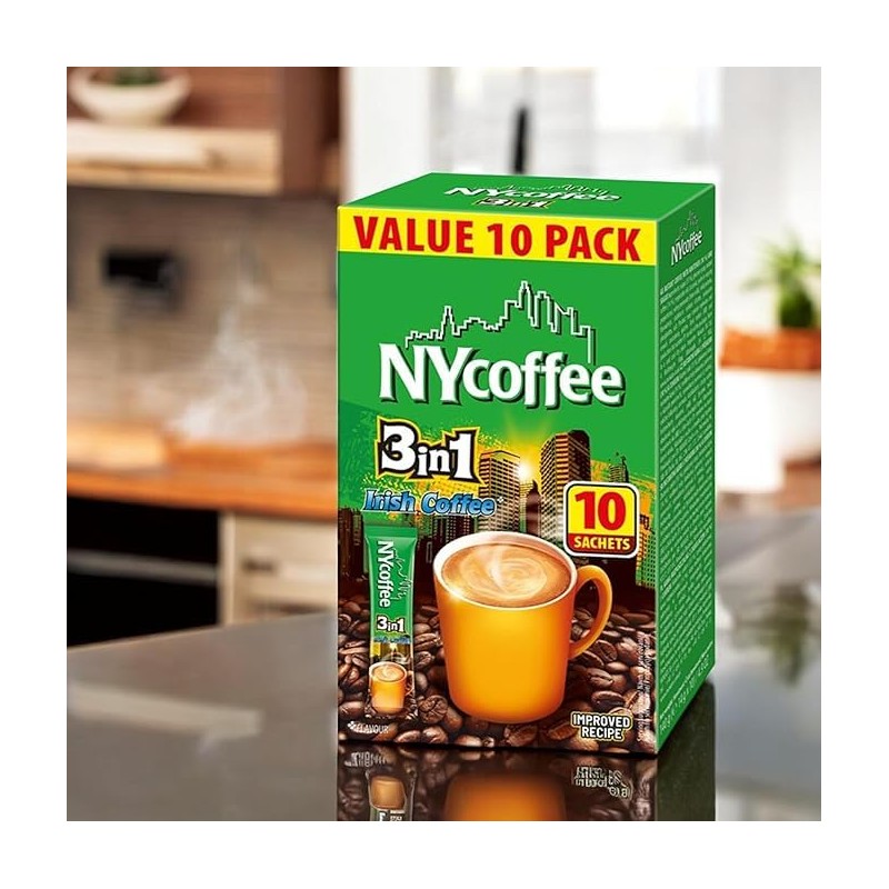 5 Pack x 10 Sachets NY Coffee 3-in-1 IRISH Coffee