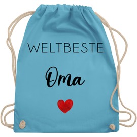 Turnbeutel Rucksack - Taschen - Weltbeste Oma | Geschenkidee Großmutter | Geschenk Omi | Beste Oma Präsent - Unisize - Hellblau - weimachtsgeschenke omas geschenke für omis gift for grandma