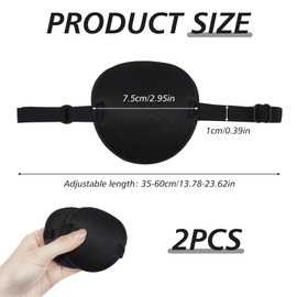 Medical Eye Patch, Adjustable Eye Patches, Pirate Eye Patches, Pack of 2 Medical Eye Patches, for Left or Right Eye Amblyopia, Recovery Phase After and Cosplay