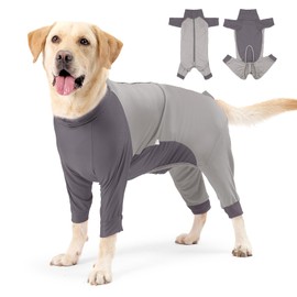 Etdane Dog Onesie Surgery Recovery Suit for Female Male Dogs After Spayed Suit Surgical Recovery Suit Anti Shedding Body Suit for Small Medium Large Dog Gray/XL