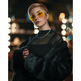 Joopin Sunglasses Men's Polarised Retro Rectangular and Classic Sunglasses Women Large UV400, A13-mode night vision, not polarised