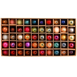 Kingrol 50 Pack 1 Inch Glass Ball Ornaments, Mini Christmas Tree Decorative Balls, Decorative Baubles Pendant for Christmas, Wedding, Party, Home Decor