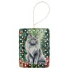 Nebelung Cat By the Christmas Tree Porcelain Ornament