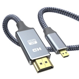 Snowkids Micro HDMI to HDMI Cable Micro HDMI to HDMI 1m (Micro Type D Male to Type A Male) 4K 60Hz Compatible with GoPro 7 6 5/Transformer/Yoga and More