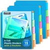 Dunwell 2-Pocket 5-Tab Dividers for 3-Ring Binder (3 Sets, 15