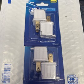 Total Home Polarized Grounding Adapter 2 Pack, Turn 2-Prong Outlet To 3-Prong Outlets