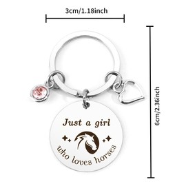 Cidenbio Horse Keyring for Girls and Women - Inspirational Stainless Steel Keychain - Teenage Birthday Gift