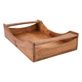 Handmade Mango Wood Serving Tray with Handles – Large 16"x10"x3.5" Decorative Serving Tray for Breakfast in Bed, Coffee Table, Snacks, Dinner, BBQ, Patio & Couch Use
