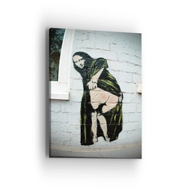 Banksy Mona Lisa Wall Art - Banksy Series - Professional Quality Print Gallery Wrap Modern Home Decor - Ready to Hang - Made in USA