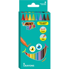 BIC BICBKPC8AST Kids Crayons44; Assorted Color- Pack of 8