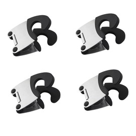 brandname Ackron Pot Spoon Holder Pot Clip Holder Anti Scald Silicone Grip for Spoon Spatula Fork Cooking Utensils Spoon Rest Kitchen Accessories Tools 4 pcs (Black)