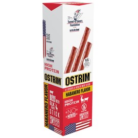 Ostrim Grass-Fed Beef & Elk Jerky Snack Sticks-Habanero Flavor, 1.5 oz (Pack of 10)