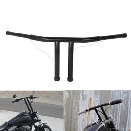 TCT-MOTORPARTS 9.5" Rise Straight T-Bars Handlebar Bars Fit for Harley Drag Style bars Motorcycle Custom Black