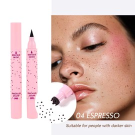 Lápiz delineador de ojos con pecas, 2 en 1 sello de pecas y delineador, resistente al agua y de larga duración, secado rápido, Precisión Para Maquillaje de Pecas para todo tipo de pieles (04 Espresso)