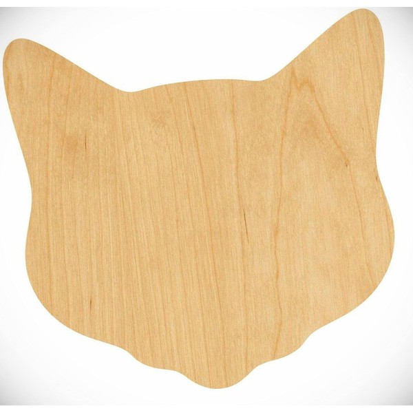 Rubstamper 4 inch Cat Head Laser Cut Out Wood Shape