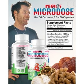 5-Mushroom Nootropic Blend - 60 Capsules, Turkey Tail, Reishi, Maitake Mushroom Extract with High Beta Glucan, & Lion Mane Mushroom Supplement Capsules, Functional Mushrooms Herbal Supplements