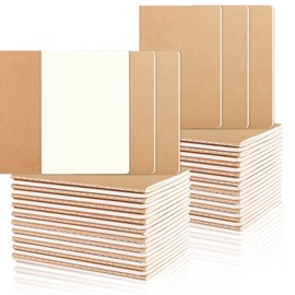 zmybcpack 48 Pack A6 Dot Grid Paper Notebook, Small Dot Grid Journal Notebook, Pocket Dot Grid Subject Notebooks Wire-Bound with Kraft Cover, 30 Sheets / 60 Dot Grid Pages