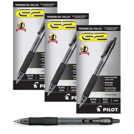Pilot G2 Retractable Premium Gel Ink Roller Ball Pens Bold Point (Black, 36-Pack)