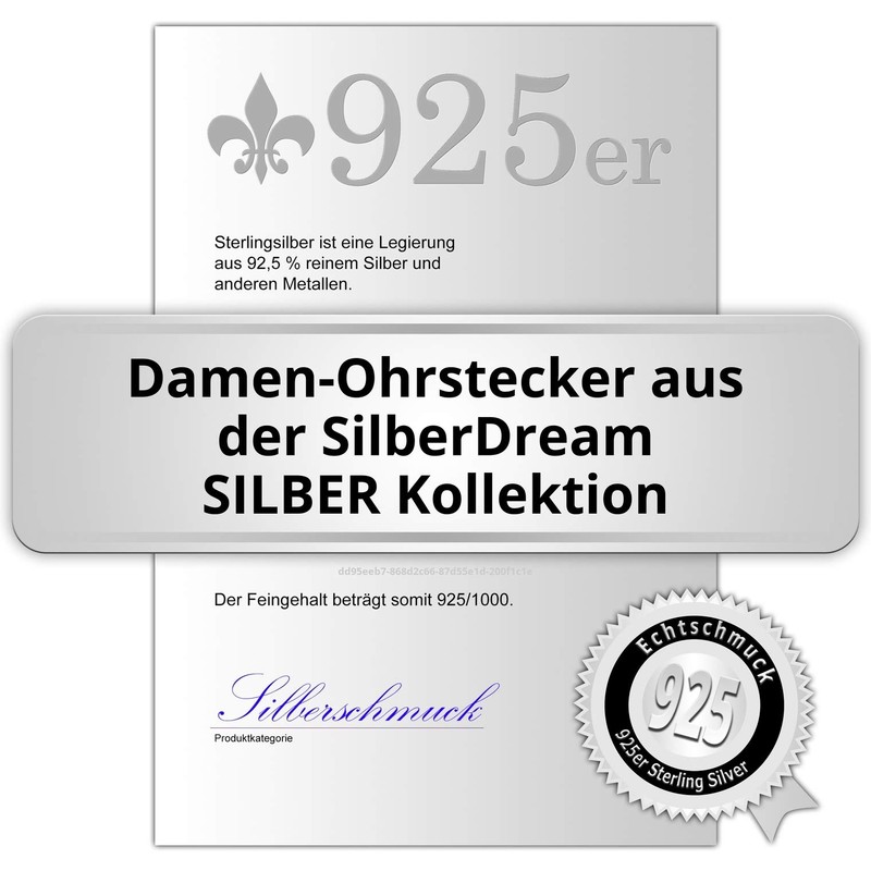 SilberDream SDO8516W Women's Stud Earrings 925 Silver Tribal Design White