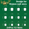 Red False Nails, Almond Christmas Press On Nails, 24Pcs Fake