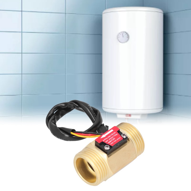 Water Flow Sensor Meter Flowmeter 1.3in Brass Male Thread for