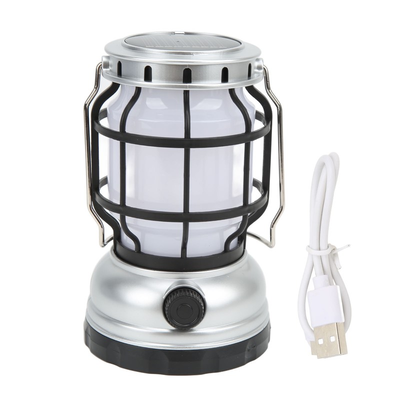 LED Camping Lantern USB Rechargeable Solar Powered Camping Light for