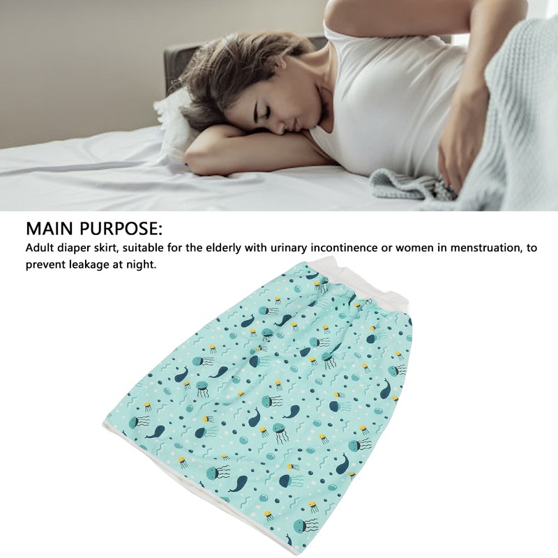 Adult Diaper Skirt Wearable Incontinence Mat Washable Cotton Cloth Reusable