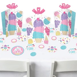 Big Dot of Happiness Scoop Up the Fun - Ice Cream - Sprinkles Party Decor and Confetti - Terrific Table Centerpiece Kit - Set of 30