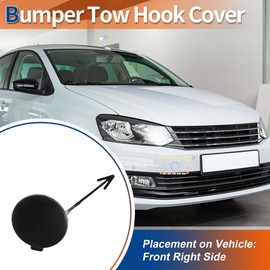 QUARKZMAN Towing Hook Cover Front Right Car Bumper Towing Hook Cover Cape-pe Unpainted Suitable for Volkswagen Polo 2009-2017 No. 6RD807241-1 Piece