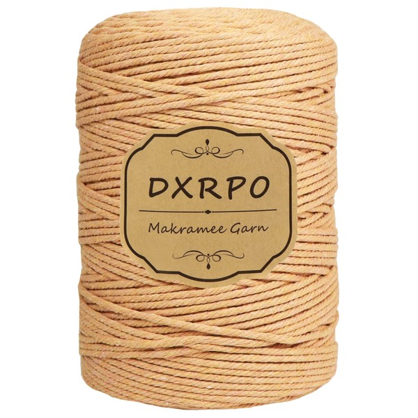 DXRPO Macrame Yarn 3 mm x 300 m, Natural Macrame,