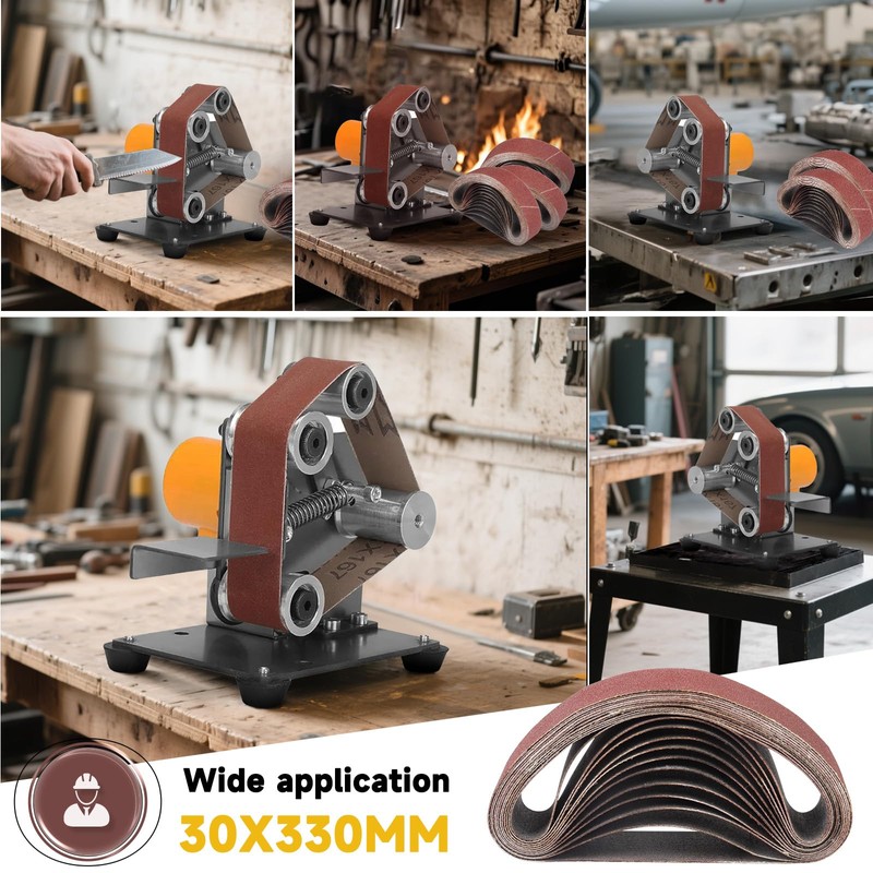 STEBRUAM 12PCS Sanding Belt 30 x 330 mm 100 Grit