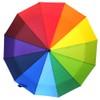 Rare 12 Rib Rainbow Umbrella Automatic Compact - 50MPH Strong