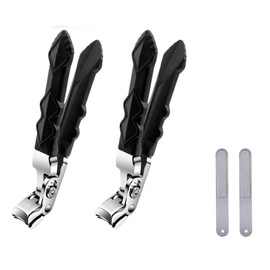2PCS Nail Clippers for Seniors with Nail File, Angled Nail Clipper, Senior Nail Clippers for Thick Toenails,Professional German Nail Clippers for Men, Women&Pregnant