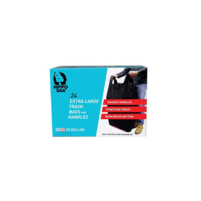 Hippo Sak 33 Gallon Extra Large Trash Bags with Handles