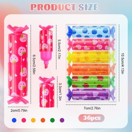 KYYGKY Mini Highlighter Set 36 Pieces 6 Colours Mini Highlighter Cute Candy Highlighter Marker Candy Shape Cute Highlighter Marker Chisel Tip 5 mm for Birthday Greeting Card Drawing Poster School