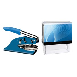 Hubco Premium Blue Notary Seal Embosser and Hubco Blue Printer 40 Self Inking Notary Stamp - Nebraska