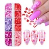 12 Grids Valentine's Day Nail Art Glitter Sequins 3D Holographic