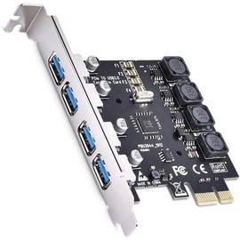 PCI-E to USB 3.0 5Gbps 4 Ports Expansion Card,Internal Converter USB3 PCI Express Card for Desktop PC,Windows 11/10/ 8.1/8/ 7/ XP/Vista and Linux,No Need External Power