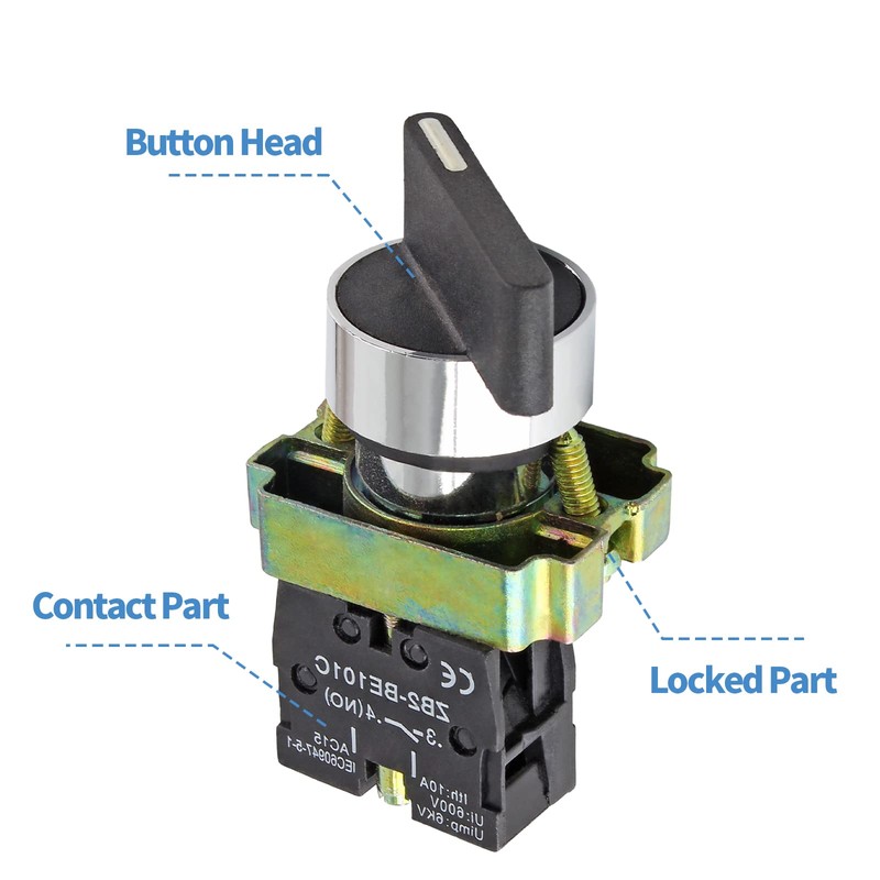 Mecion 2 Pack 2 Position Selector Switch, Selector Latching Switches