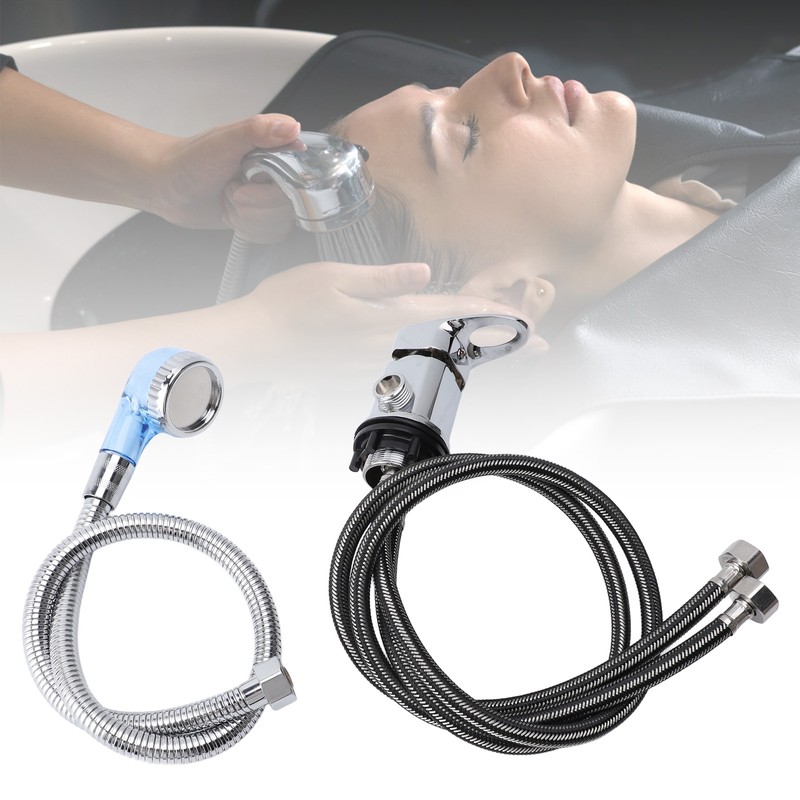 80cm Salon Shampoo Bowl Faucet 70cm Hose M Size Blue