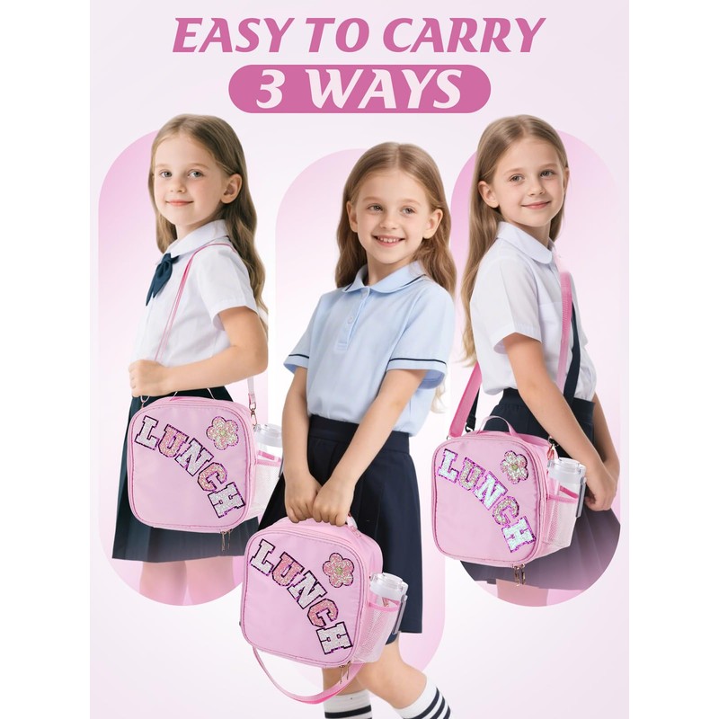 Insulated Kids Lunch Bag with Adjustable Strap - Reusable Easy