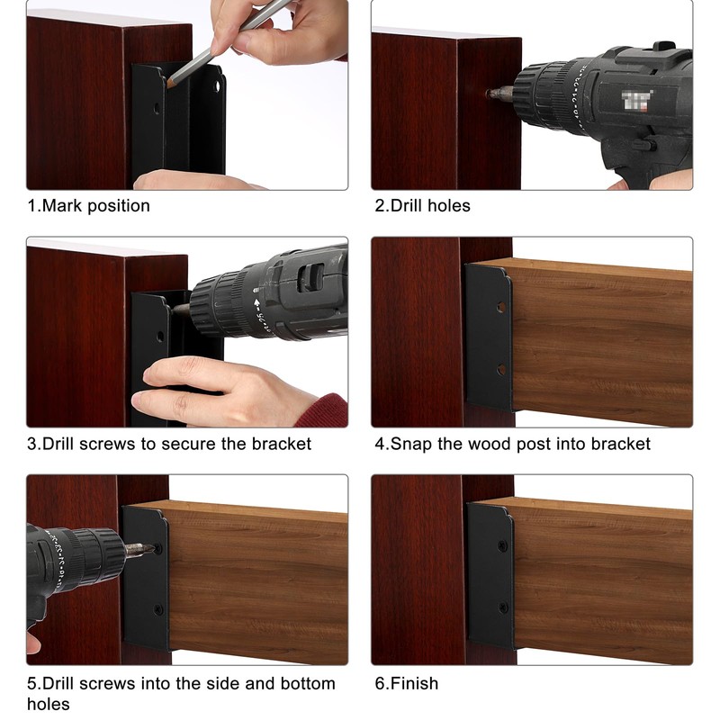 Sumnacon Deck Railing Bracket Connectors 4 pcs Stainless Steel 30°