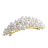 VINGTAINE H7080 Curve Line Volume Pearl Barrette Simple Hair Clip