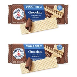 Voortman Bakery #1 in U.S. Sugar Free Chocolate Wafers (Pack of 2 x 9 Oz) Wafer Cookies Made with Real Cocoa, No Artificial Colors, Flavors or High-Fructose Corn Syrup