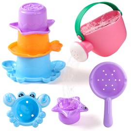 Bath Toy, Educational Toy, Water Play, Pool, Toy, Sand Play, Gardening, Stacking Cup, Baby Gift for Babies, Boys, Girls, Birthday Gifts, Baby Showers, 1 Years, 2 Years, 3 Years, 4 Years, 5 Years Old