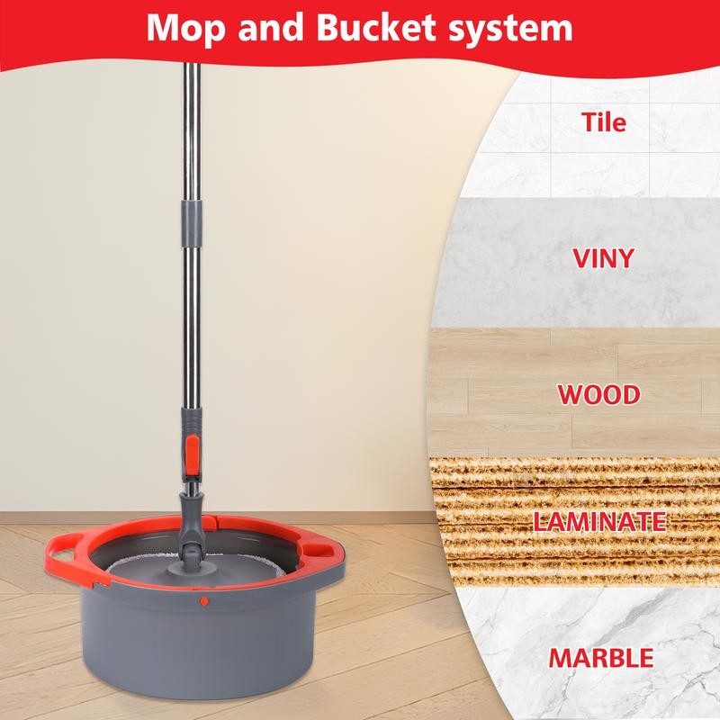 Tidy Monster [2025 Upgraded] Spin Mop Bucket System Set with