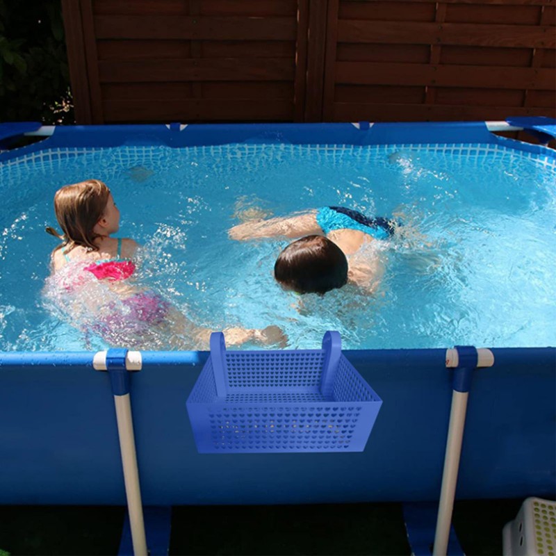 Pool Hanging Storage Basket Adjustable Support Rods Removable Toy Basket