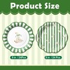 48 Pcs Silly Goose Paper Plates, Sage Green Stripe, 9