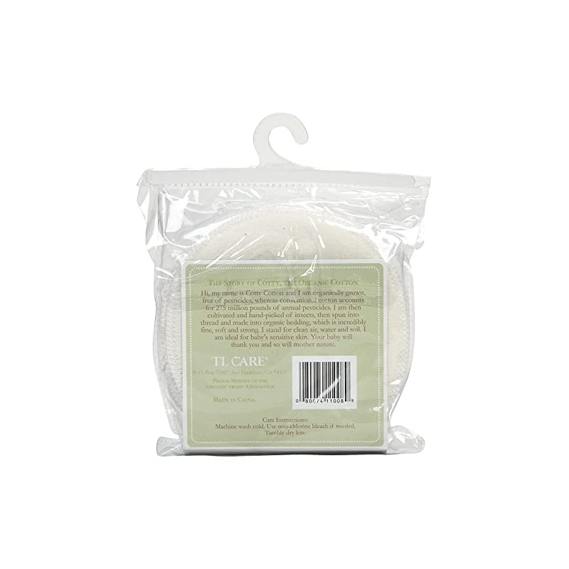 TL Care Organic Cotton Nursing Pads, Natural, 6 Count