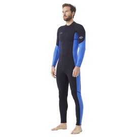 Hevto Wetsuits Men 3/2mm Neoprene Scuba Diving Surfing Wet Suit Keep Warm Back Zip in Cold Water Swimming Kayaking Jet Ski SUP (M01-Blue, 4XL)